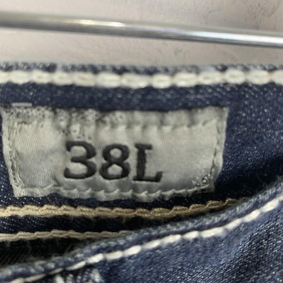 BKE Carter Regular Fit Jeans Mens 38L Dark Wash Old Mill Contrast Stitching NWT - Picture 4 of 7